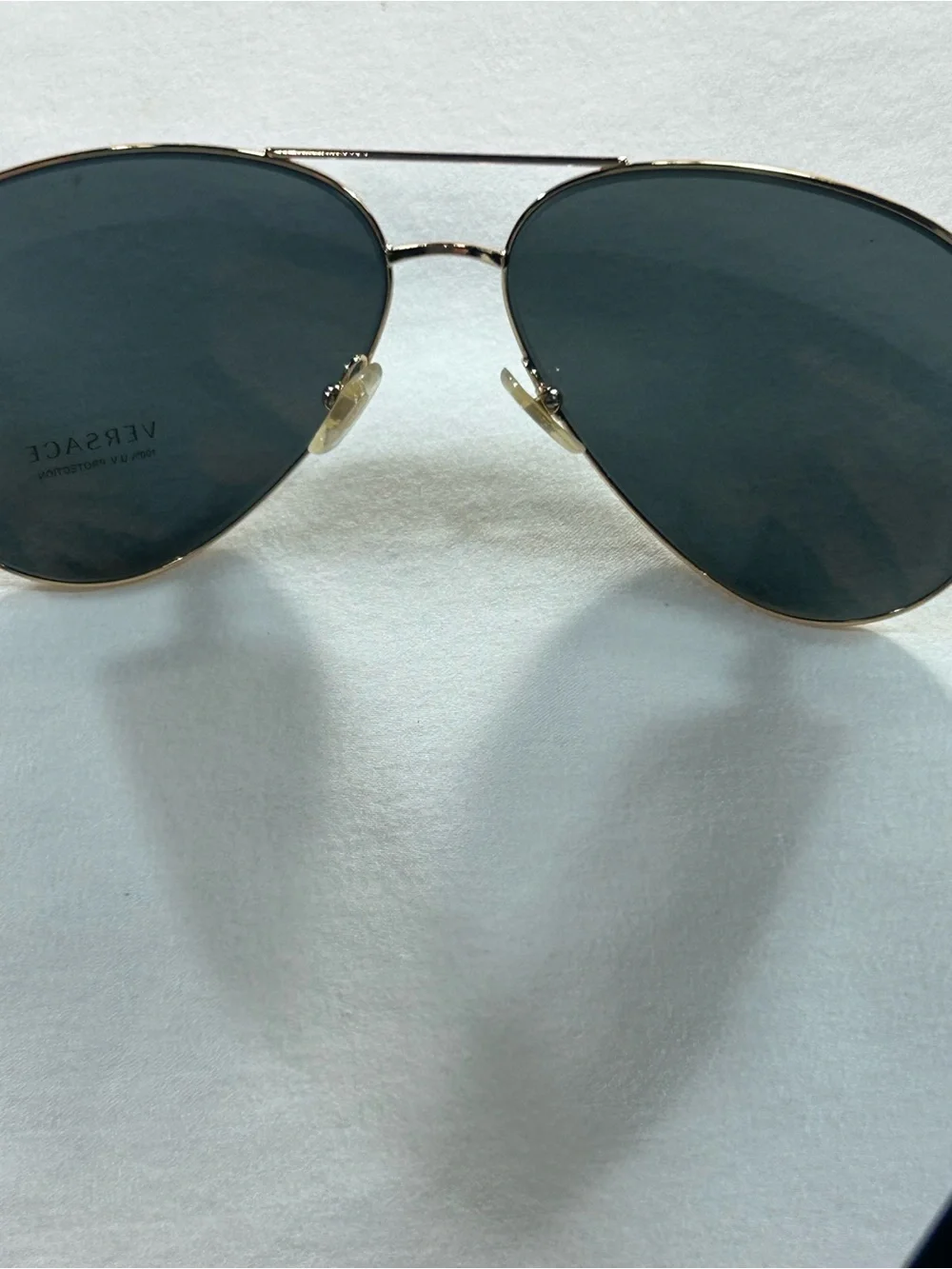 VERSACE Sunglasses VE 2150-Q 1002/87 Gold & Black Aviator Frames w/Grey Lens